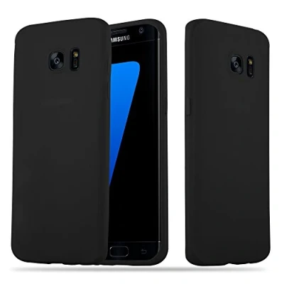 Abbildung von Cadorabo Hülle kompatibel mit Samsung Galaxy S7 Edge Schutzhülle TPU Silikon Case Candy Design Slim Kratzfest Weiche Gummi Rundumschutz für in Schwarz