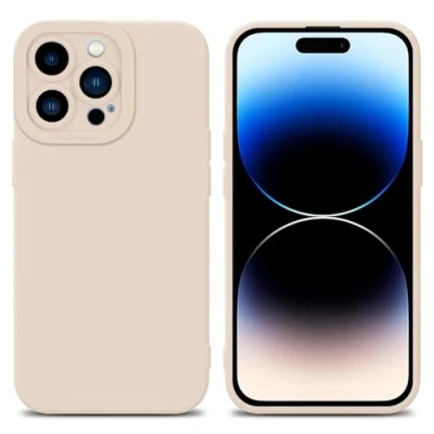 Abbildung von Cadorabo Hülle kompatibel mit Apple iPhone 14 PRO Schutzhülle TPU Silikon Case Liquid Design Kameraschutz Slim Kratzfest Weiche Gummi Rundumschutz für in Rosa