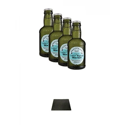 Abbildung von Fentimans Light Tonic Water 4 x 200 ml + Käseplatten 1 er Set 22 16 aus Schiefer für Dinnerpartys und Veranstaltungen