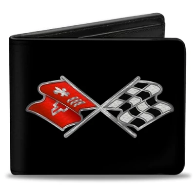 Abbildung von Buckle Down Herren Bifold Wallet Corvette Reisezubehr Bi Fold Brieftasche, Mehrfarbig, 10.1 cm x 8.89