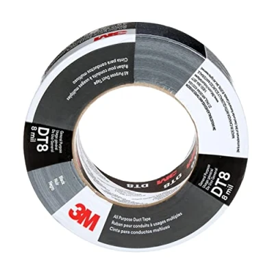 Abbildung von 3M Allzweck Klebeband DT8, Schwarz, 48 mm x 55 m, 0.2 mm, einzeln verpackt, 48mm 55m
