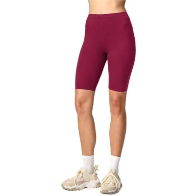 Abbildung von Merry Style Damen Sport Leggings kurz Sportleggings Radlerhose Sporthose aus Viskose MS10 145 (Weinrot, XL)