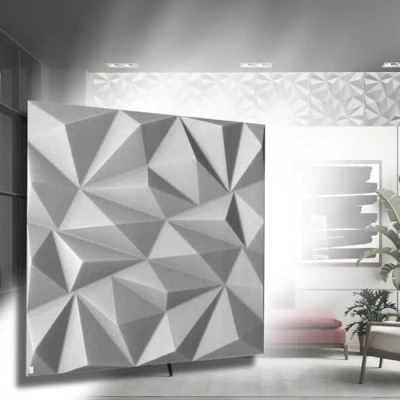 Abbildung von Eurodeco 3D Wandpaneele Wandverkleidung Paneele Dekoren Deckenpaneele Wanddeko Platten Wandtattoos aus Polystyrol XPS Styropor 50 x cm, 3 mm Stärke, Zirkon Grau, 48 Stück (12m²)