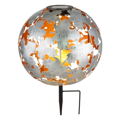 Abbildung von LED Solarleuchte 36749S Kugel Ø 27 cm, silber, Erdspieß