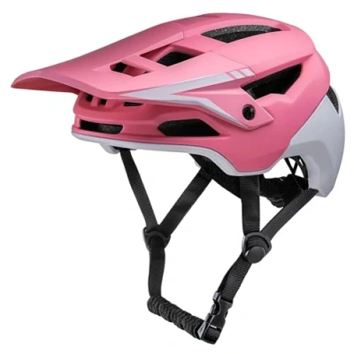 Abbildung von Fahrradhelm, Mountainbike Helm Helme für Herren Damen Erwachsene Jugend (Rosa, M(54 58CM))