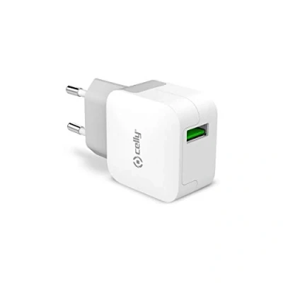 Abbildung von USB Wall Charger 2,4A von Celly Weiß Kunststoff