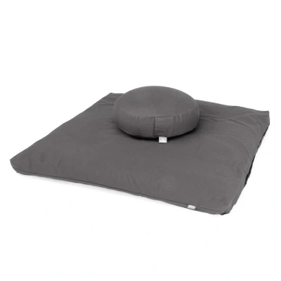 Abbildung von Medi Set ECO: Meditationskissen RONDO FLACH ECO Dinkel &amp; ZABUTON Anthrazit
