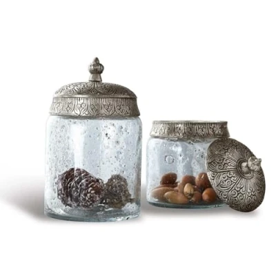 Abbildung von Mirabeau Dose Glasdose 2er Set Laurnena klar/silber