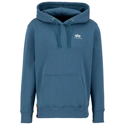 Abbildung von Alpha Industries Small LOGO Kapuzenpullover, Herren, Größe: 3XL, Vintage marine