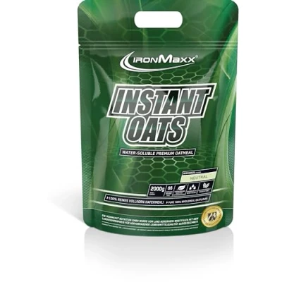 Abbildung von IronMaxx Instant Oats Haferflocken Neutral 2000g Beutel Natürlicher veganer Weightgainer Low Sugar &amp; frei von Konservierungsstoffen