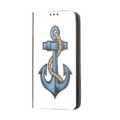 Abbildung von KX Mobile Hülle für Samsung Galaxy A21S Handyhülle Motiv 1064 Anker Blau Premium Smart aus Kunstleder einseitig Bedruckt HandyCover