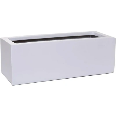 Abbildung von VIVANNO Balkonkasten Fiberglas FLOBO Kasten, Weiß Matt 45x17x15 cm