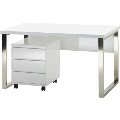 Abbildung von MCA furniture Schreibtisch &quot;Sydney&quot;, weiß Hochglanz, Breite 140 cm