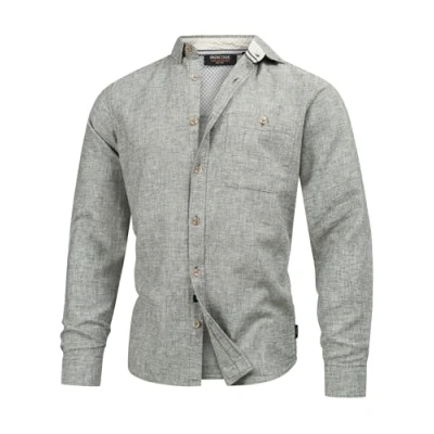 Abbildung von Indicode Jeans Langarm Inniell Hemd, Herren, Größe: Small, Army