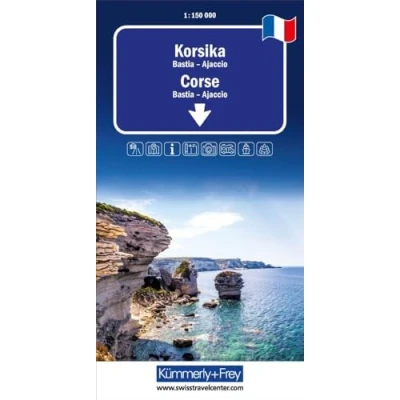 Abbildung von Kümmerly+Frey Regional Strassenkarte Korsika 1:150.000: Mit Bastia und Ajaccio. Inkl. Stadtplan, Ortsverzeichnis Reiseinformationen