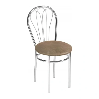 Abbildung von All4All Stuhl Venus Küchenstuhl aus Metal Chrom Bistrostuhl Esszimmer Wohnzimmer Esszimmerstuhl Wohnzimmerstuhl (017 Hellbraun)