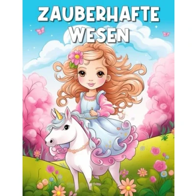 Abbildung von Malbuch: Zauberhafte Wesen mit Prinzessinnen, Feen, Meerjungfrauen und Einhörnern