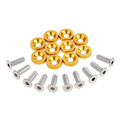 Abbildung von Mtsooning 10 Stück Universal M6 x 20 JDM Auto Schrauben Aluminium Stoßfänger Unterlegscheibe
