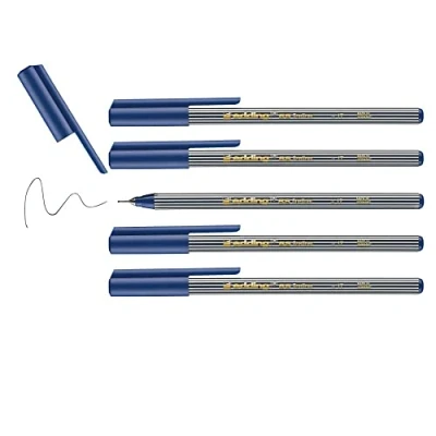 Abbildung von edding 55 Fineliner stahlblau 10 Stifte 0,3 mm Spitze Farbstift zum Schreiben, Malen, Unterstreichen, Illustrieren für Kinder und Erwachsene, Schule, Homeoffice, Büro
