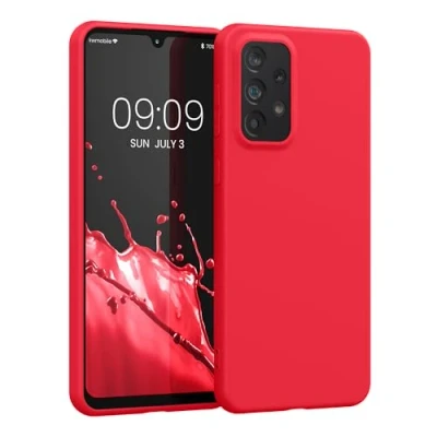 Abbildung von kwmobile Hülle kompatibel mit Samsung Galaxy A33 5G weiches TPU Silikon Case Cover geeignet für kabelloses Laden Neon Pink