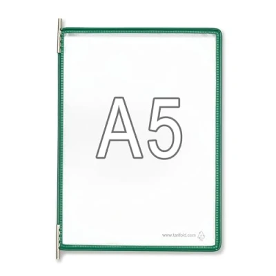 Abbildung von Tarifold Sichttafel A5 grün 10 Stück mit 5 Aufsteckreitern 25mm