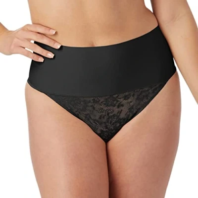 Abbildung von Maidenform TAME YOUR Tummy Shaping Thong FIRM Control Shapewear, Damen, Größe: Large, Black