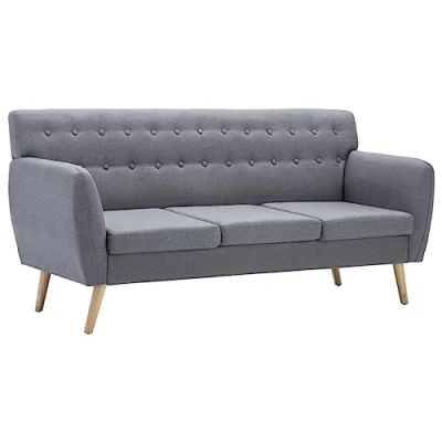 Abbildung von vidaXL Sofa 3 Sitzer Stoff Hellgrau Polstersofa Loungesofa Sitzmöbel Couch