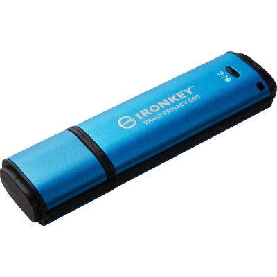 Abbildung von Kingston IronKey Vault Privacy 50 FIPS 197 Typ C zertifizierter und mit XTS AES 256 Bit verschlüsselter USB Stick für mehr Datenschutz IKVP50C/8GB