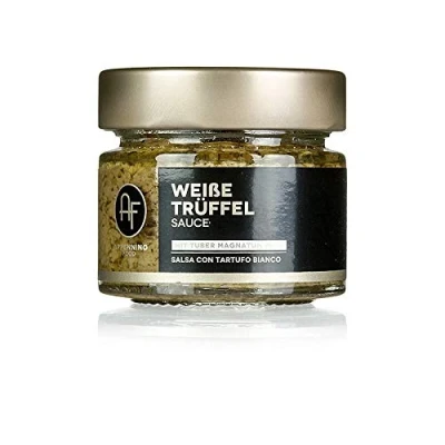 Abbildung von Trüffelsauce (SALSA Tartufata), mit weißen Trüffeln (Tuber magnatum), Appennino, 80g
