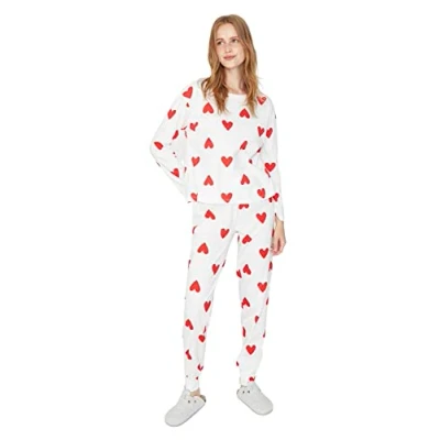 Abbildung von Trendyol Damen 2er Pack Herz Lange Ärmel Lounge/Zuhause Regulär Pyjama Set