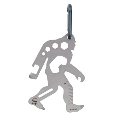 Abbildung von ust Tool a Long Multi Karabiner mit langlebiger, kompakter Edelstahl Konstruktion für Wandern, Kajakfahren, Camping, Reisen und Outdoor Überleben, Asquatch