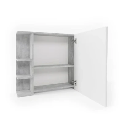 Abbildung von Vicco Badezimmerspiegelschrank Fynn, Beton/Weiß, 80 x 64 cm