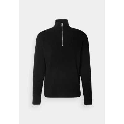 Abbildung von Lindbergh HALF ZIP Melange Strickpullover, Herren, Größe: Large, Black