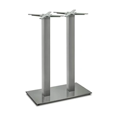 Abbildung von Dublino Doppel Stehtischgestell Tischbein Edelstahl Premium PD7592inox/110 INOX Stehtisch H 108 cm 32 kg Bodenplatte: 75x40 max. Tischplattengröße 130x70