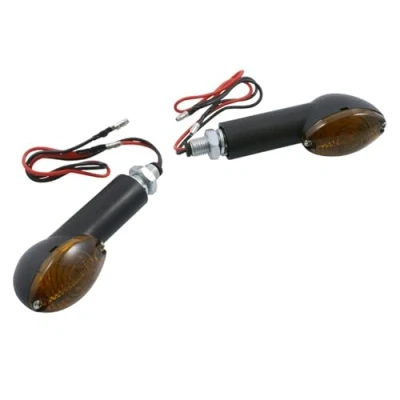 Abbildung von Blinker Mini Motorrad, Cateye, langer Stiel, schwarz, Glas getönt, Paar, Quad