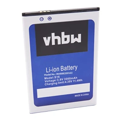 Abbildung von vhbw Akku kompatibel mit HomTom S16 Handy Smartphone Telefon (3000mAh, 3,8V, Li Ion)