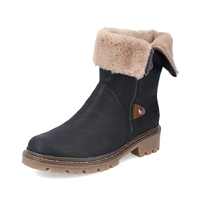 Abbildung von Rieker Damen Ankle Boots Y9582, Frauen Stiefeletten,uebergangsschuhe,uebergangsstiefel,gefüttert,Winterstiefeletten,schwarz (00),39 EU / 6 UK