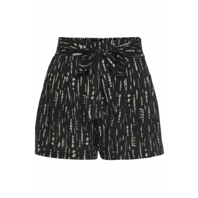 Abbildung von s.Oliver Webshorts mit Alloverprint und Bindegürtel, kurze Hose, lockere Passform