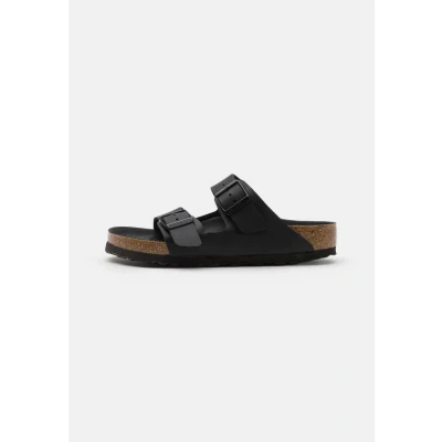 Abbildung von Birkenstock Arizona Triple Unisex Pantolette flach, Größe: 45, Black Schuhe