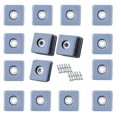 Abbildung von Uni Fine 24 Stück Teflongleiter Selbstklebend,25 * 25mm Robuste Teflongleiter, Selbstklebende Möbelschieber, Teppichgleiter, PTFE Gleitoberfläche Für EIN leichtes Verschieben Schwerer Möbel, Teppich