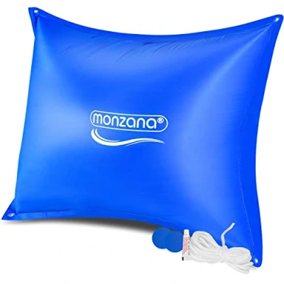 Abbildung von Monzana® Poolkissen Winter XXL 240x200cm Chlorbeständig Seil PVC Verstärktes Material bis 20C Doppelnaht Sicherheitsventil 4 Ösen Luftkissen Pool Abdeckung