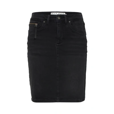 Abbildung von PULZ Bleistiftrock, Damen, Größe: 32, Black denim