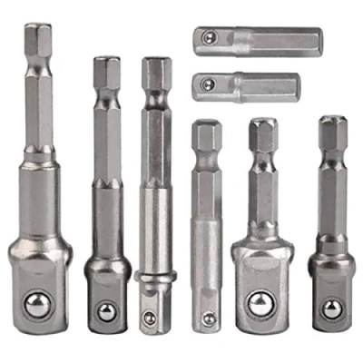 Abbildung von Stecknuss Adapter, 8 teiliges Set, 1/4 Zoll Sechskantadapter auf 1/4&quot;, 3/8&quot;, 1/2&quot; Stecknuss, für Bohrmaschine und Akkuschrauber Steckschlüssel Nüsse Stecknüsse, Bit Halter