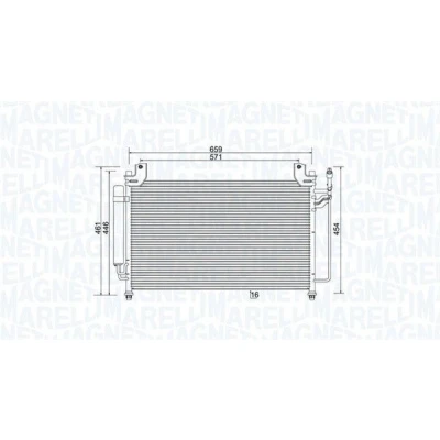 Abbildung von MAGNETI MARELLI 350203990000 Klimakondensator mit Trockner 659x446x16 446mm 659mm 16mm MAZDA: CX 7
