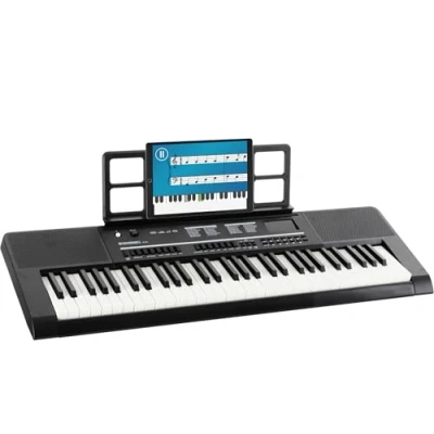 Abbildung von McGrey 6170 BK Akku Keyboard 61 Tasten mit integriertem 200 Klänge und Rhythmen MP3 Player via USB Stick Begleitautomatik Lernfunktion Inkl. Mikrofon Schwarz