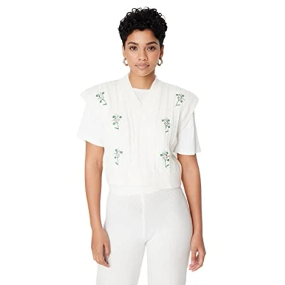 Abbildung von TRENDYOL Damen Crew Neck Floral Fitted Vest Sweater, Ecru, L EU