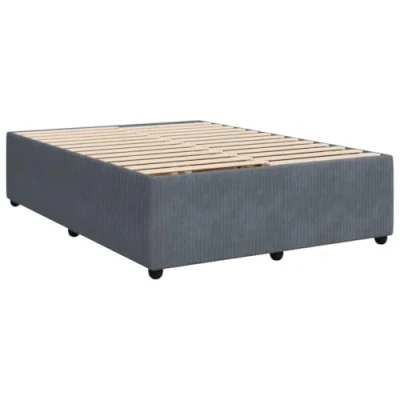 Abbildung von vidaXL Bettgestell, Polsterbett Bett für Schlafzimmer, Bettrahmen mit Lattenrost, Doppelbett Schlafzimmerbett, Dunkelgrau 140x200cm Samt