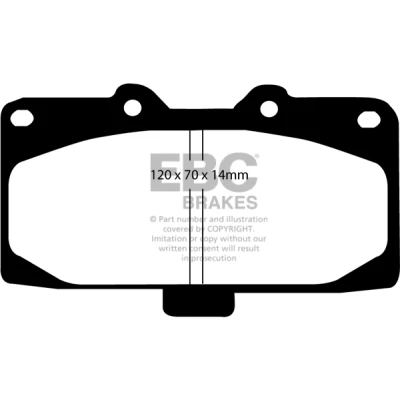 Abbildung von EBC Brakes DP41200R Bremsbelagsatz Vorderachse SUBARU: Impreza III Schrägheck, II Limousine, Kombi, TOYOTA: Yaris Schrägheck