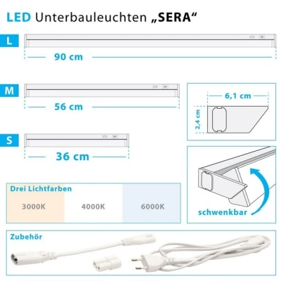 Abbildung von Maxkomfort LED Unterbauleuchte SERA, fest integriert, CCT,