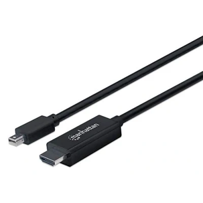 Abbildung von Manhattan 153287 4K@60Hz Mini DisplayPort auf HDMI Kabel Stecker Stecker, 1,8 m, schwarz